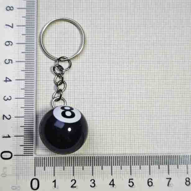 Wholesale Billiards simulation billiard accessories creative mini black eight keychain DIY